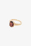 14K Yellow Gold with Garnet Ring Size 4 + Stud Earring Set