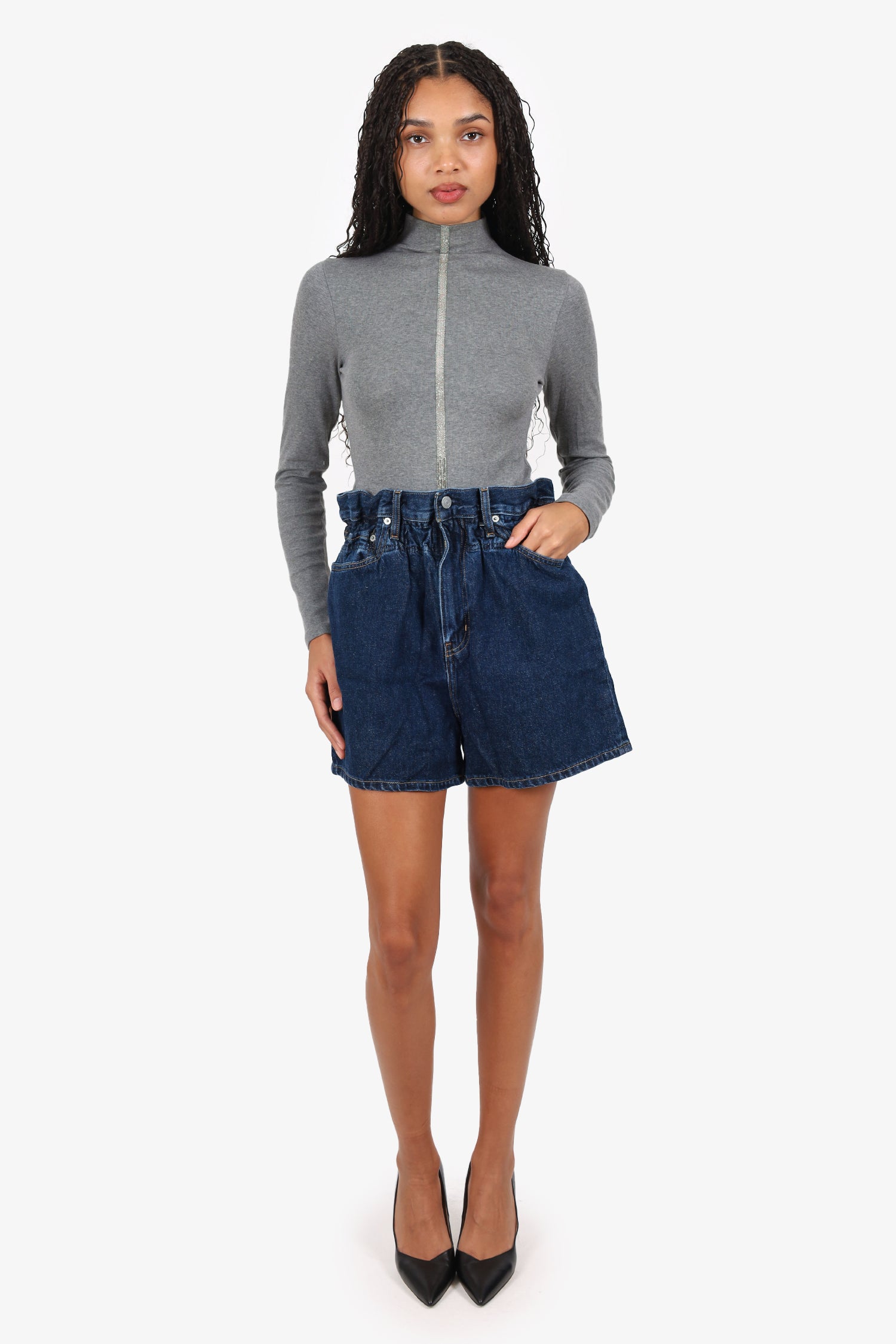 GANNI ×Levis デニム ショートパンツ　S Ganni X Levi's Blue Denim Mini Shorts Size 27 – Mine & Yours