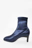 3.1 Phillip Lim Navy Blue Stretch Satin Square Toe Booties Size 36.5