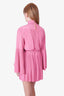 A.L.C. Pink Pleated Bell Sleeve Mini Dress with Belt Size 0