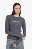 Agolde Grey Ribbed Cut-out Top Size M