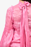 Aje Pink Sheer Silk/Linen Blouse with Neck Tie Size 4