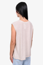 Akris Cream Linen/Cotton Blend Knit Sparkly Sleeveless Top Size 14 US