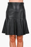 Akris Punto Black Lambskin Leather Flared Midi Skirt Size 8
