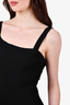 Alaia Black Ribbed Sleeveless Asymmetrical Neckline Midi Dress Size L