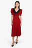 Alessandra Rich Red/Black Polka Dot Dress Size 38