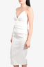 Alex Perry White Reptile Satin 'Bikini' Midi Dress Size 6