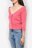 Alexander McQueen Hot Pink Cashmere Knit Cropped Cardigan Size XS