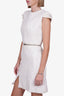 Alexander McQueen White Tweed Zip-off Detail Dress Size 40