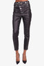 Alexander Wang Black Leather Pants With Contrast Stitching Size 4