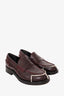 Alexander Wang Burgundy Leather Carter Halo-Toe Penny Loafers Size 37