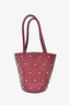 Alexander Wang Burgundy Quilted Studded Mini Bucket Bag With Chain