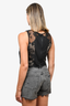 Alice + Olivia Black Lace Overlay Sleeveless Cropped Shirt Size L