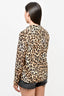 Alice + Olivia Silk Leopard Print Button-Down Shirt Size M
