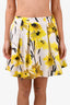 Alice + Olivia White/Yellow Daisy Skirt Size 4