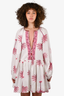 Alix of Bohemia Cream/Pink Cotton Printed Dress Size M