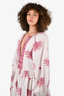 Alix of Bohemia Cream/Pink Cotton Printed Dress Size M