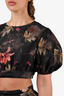 All Saints Black Floral Printed Cropped Top Size 2