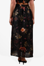 All Saints Black Floral Printed Midi Skirt Size 4
