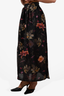 All Saints Black Floral Printed Midi Skirt Size 4