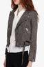 AllSaints x Balfern Grey Suede Star Studded Biker Jacket Size 0