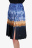 Altuzarra Tie-dyed Blue/Orange/Black Pleated Skirt Size 34