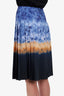 Altuzarra Tie-dyed Blue/Orange/Black Pleated Skirt Size 34