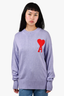 Ami Lilac/Red Wool Logo Sweater Size M
