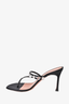 AMINA MUADDI Black Satin Crystal Droplet Heels Size 39.5