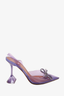 AMINA MUADDI Purple PVC Rosie Bow Slingback Heels Size 41