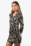 Anine Bing Black and Gold Jacquard Dress Size XS