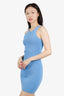 Anna Quan Blue Cotton Ribbed Sleeveless Dress Size 8