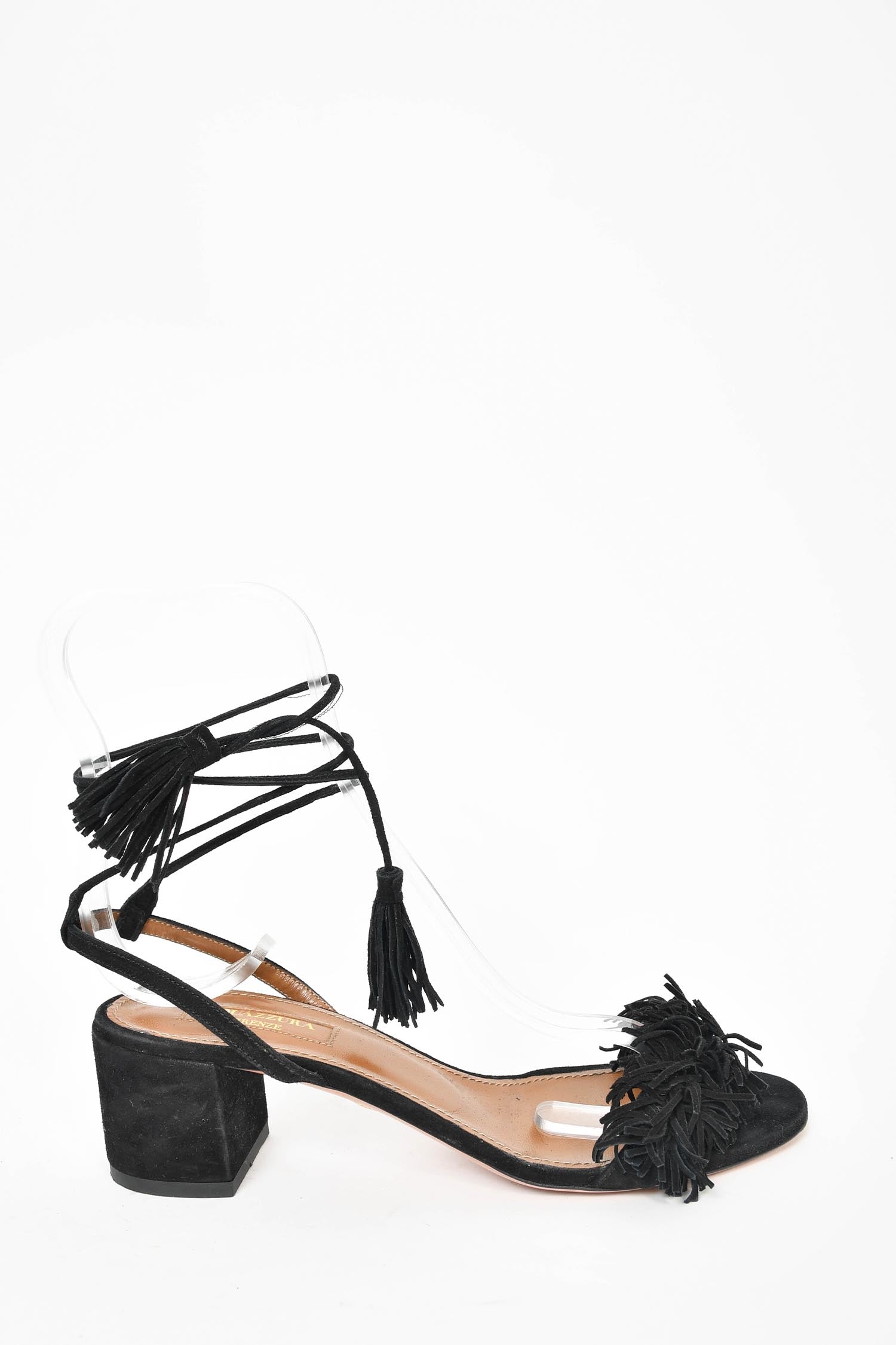 Aquazzura Black Suede Fringe 'Wild Things' Sandal Size – Mine