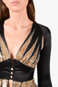 Attico Black/Gold Embellished Cut-Out Sleeve Dress Size 0