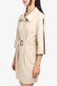 Ba&sh Beige Pleated Belted Short-sleeve Mini Dress Size 1