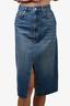Ba&sh Blue Denim Slit Midi Skirt Size XS