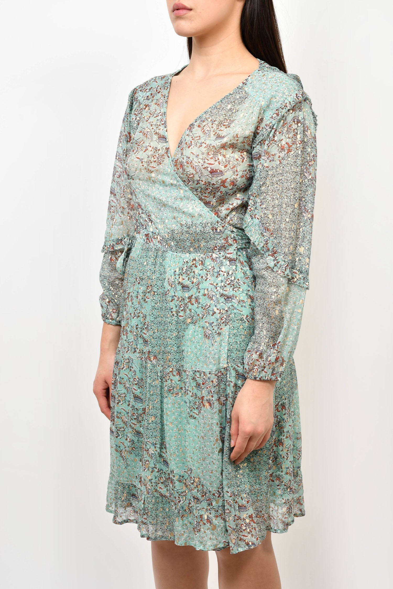 Ba&sh Green Floral Wrap Dress Size M Mine & Yours Ba&sh Green Floral Wrap Dress Size M Mine & Yours