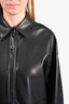 Babaton Black Faux Leather Oversized Button-Up Top Size M