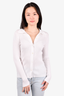 Babaton White Ribbed Button-Up Top Size XS
