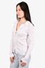 Babaton White Ribbed Button-Up Top Size XS