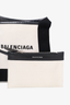 Balenciaga Black/White Canvas Small Cabas Tote Bag