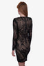 Balmain Black Lace Zip Up Dress Size 40