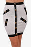 Boutique Moschino Black/White Gold Button Detail Skirt Size 4