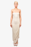 Brunello Cucinelli Beige Silk Sleeveless Tube Midi Dress Size XL