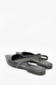 Brunello Cucinelli Black Leather Pointed Toe Slingback Flat Sandals Size 39.5