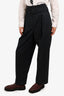 Brunello Cucinelli Grey Wool Belted Wide Leg Pants Size 14