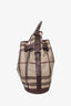 Burberry Beige/Brown Smoked Check Canvas and Leather Trim Walden Hobo
