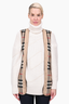 Burberry Beige Nova Check Cashmere/Wool 'Kensigton Warmer' Vest Size 44
