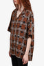 Burberry Brown Silk House Check Button-Down Size Large Mens