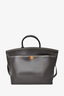 Burberry Dark Brown Leather Large 'Society' Top Handle Bag w/ Strap